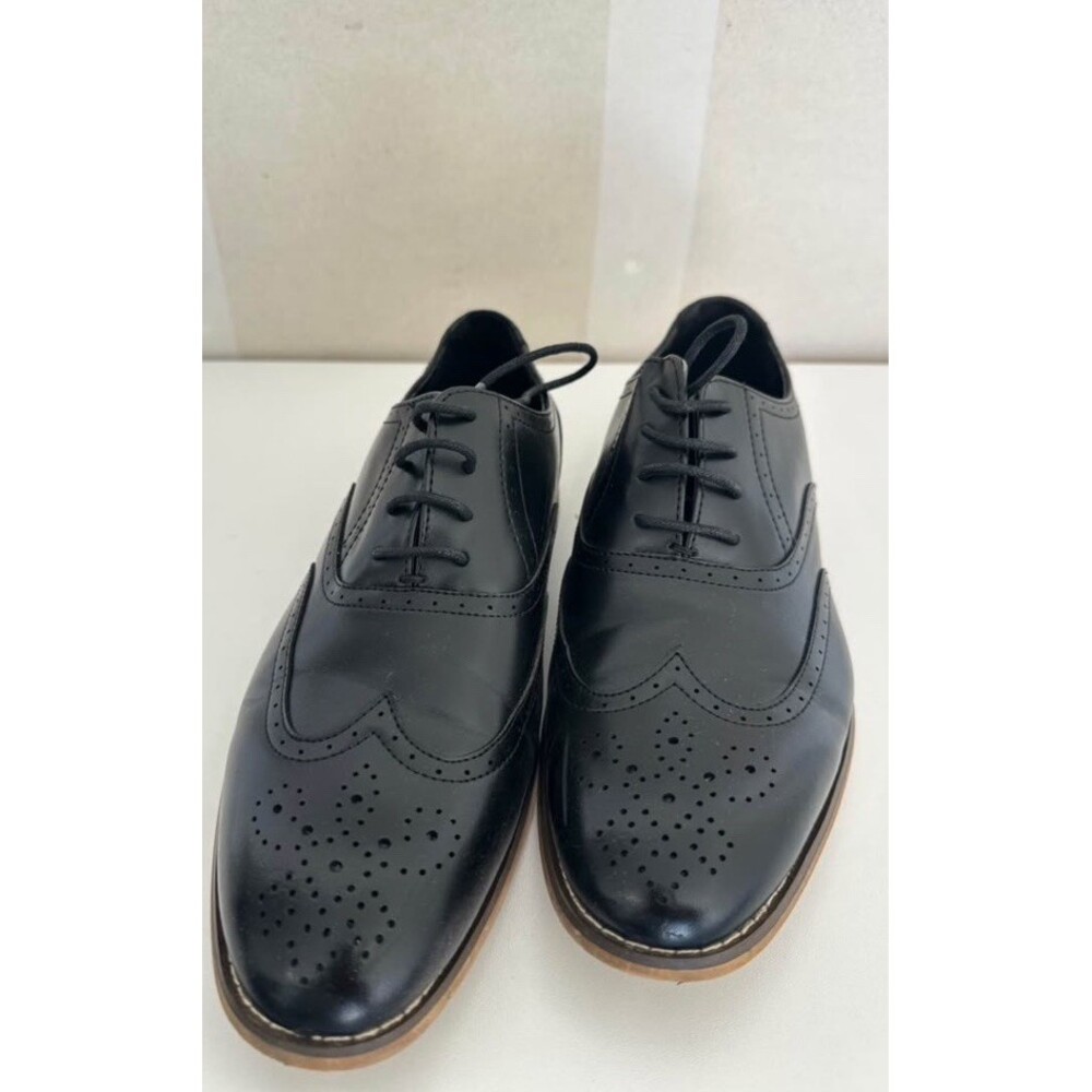 Stacy Adams Dunbar Boys Black Oxford Wingtip Lace Up Brogue Dress Shoes Size 6M
